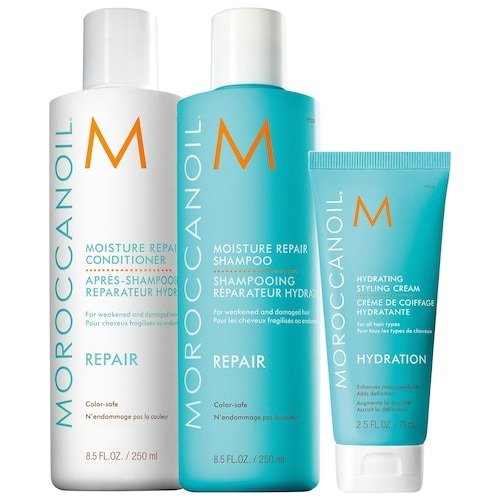 Moisture Repair Shampoo, Conditioner, and Hydrating Styling Hair Cream Gift Set