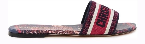 D-way embroidered cotton slide