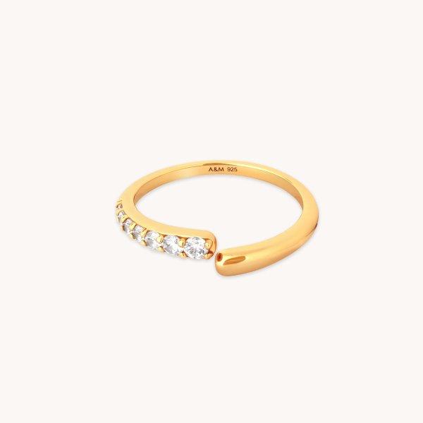 Orbit Crystal Gold Open Ring | Astrid & Miyu Rings