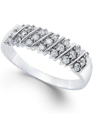 Diamond Multi-Row Band (1/5 ct. t.w.) in 10K White, Yellow or Rose Gold