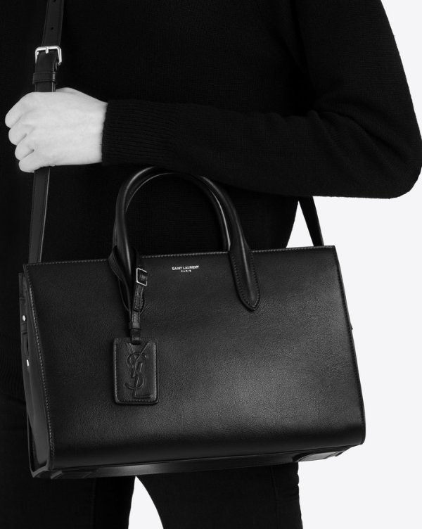 Medium JANE tote bag in black leather
