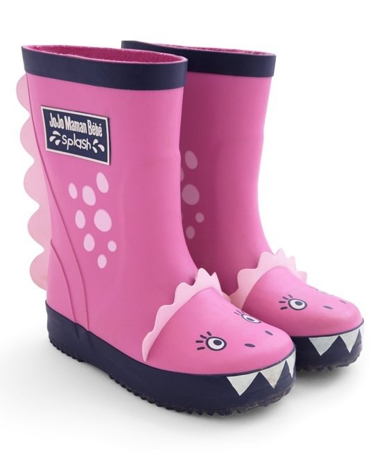 Fuchsia Dinosaur Rain Boots - Girls