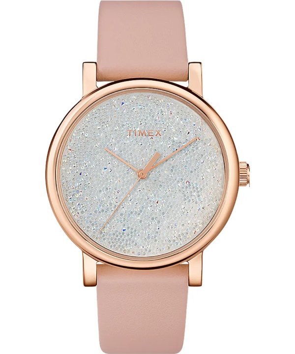Crystal Opulence With Swarovski® Crystals 38mm Leather Strap Watch - Timex US