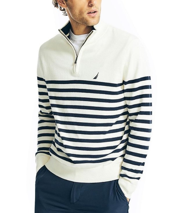Men's Navtech Performance Stripe Quarter-Zip Sweater