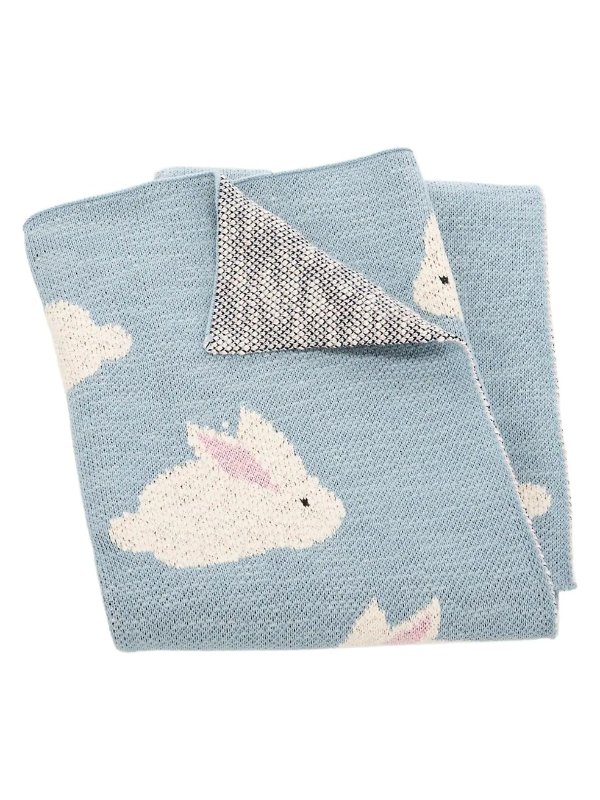 Baby's LooLoo Rabbit-Print Cotton Throw