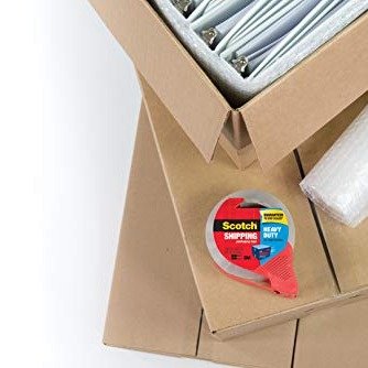 Scotch Heavy Duty Shipping Packaging Tape with Refillable Dispenser, 3" Core, 1.88" x 54.6 yd, 1 Pack(3850-RD)