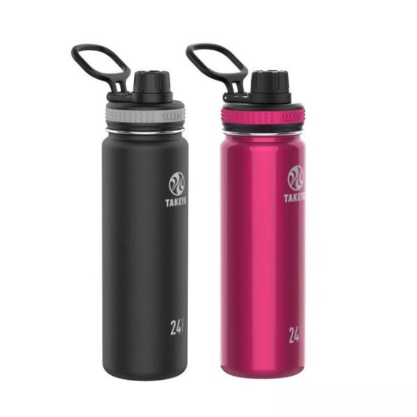 24oz Originals Stainless Steel Water Bottle with Spout Lid 2pk