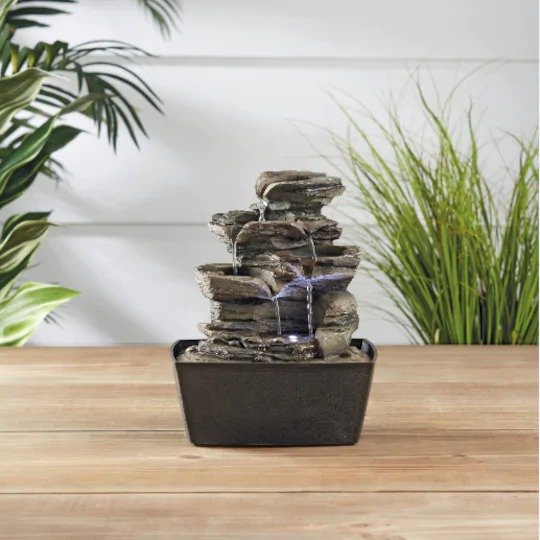 Layered Rocks Light-Up Fountain by®