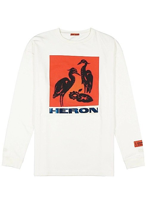 Off-white printed cotton top