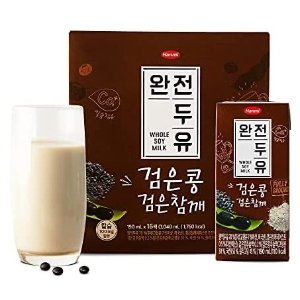 Hanmi Black Bean and Black Sesame Wholesome Soy Milk Fully Ground 6.4oz (Pack of 16)