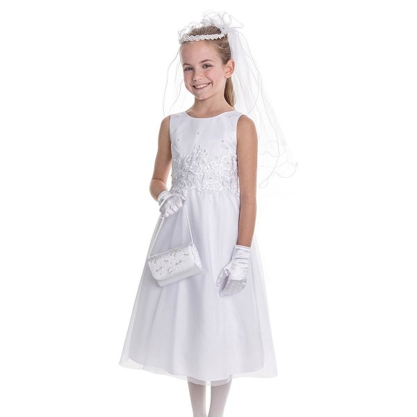 First Communion Little & Big Girls Sleeveless A-Line Dress