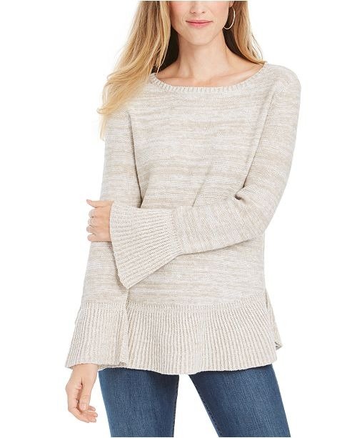 Bell Sleeve Marled Knit Sweater, Created For Macy's