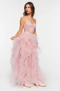Forever21.com Forever21 Lace Mini Dress & Tulle Maxi Skirt Set 74.99