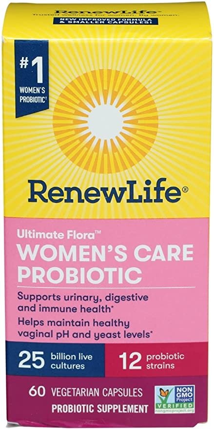 Renew Life Women's Probiotics 25 Billion CFU Guaranteed, 12 Strains 60 Capsules