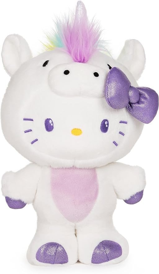 Sanrio Hello Kitty Unicorn Plush Stuffed Animal Cat, 9.5"