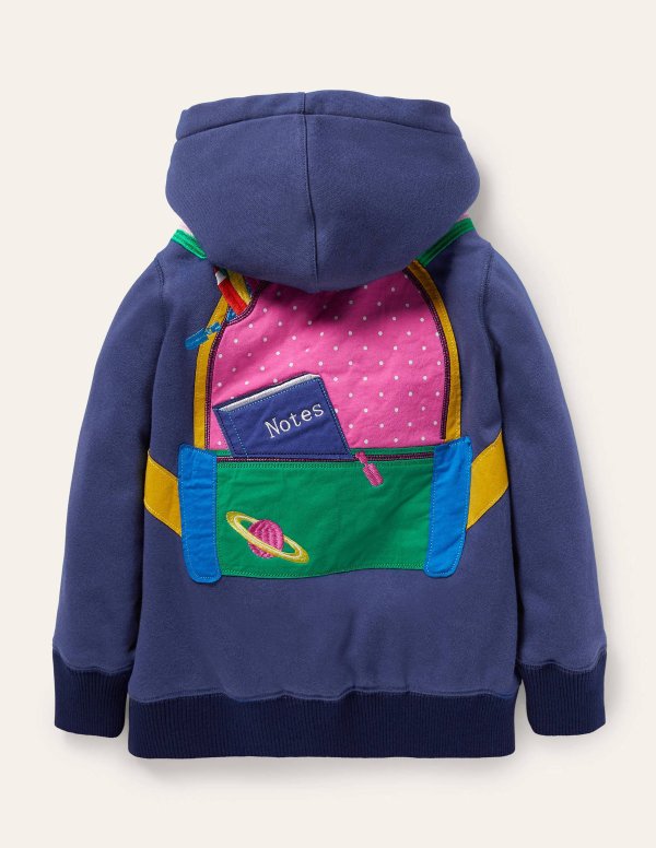 Fun Shaggy-lined Hoodie - Starboard Blue Rucksack | Boden US