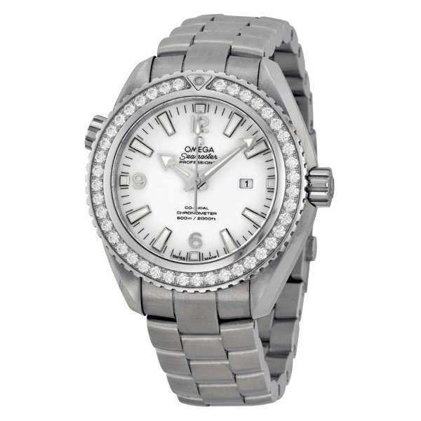 Seamaster Planet Ocean Automatic Diamond White Dial Stainless Steel Ladies 37.5mm Watch 23215382004001