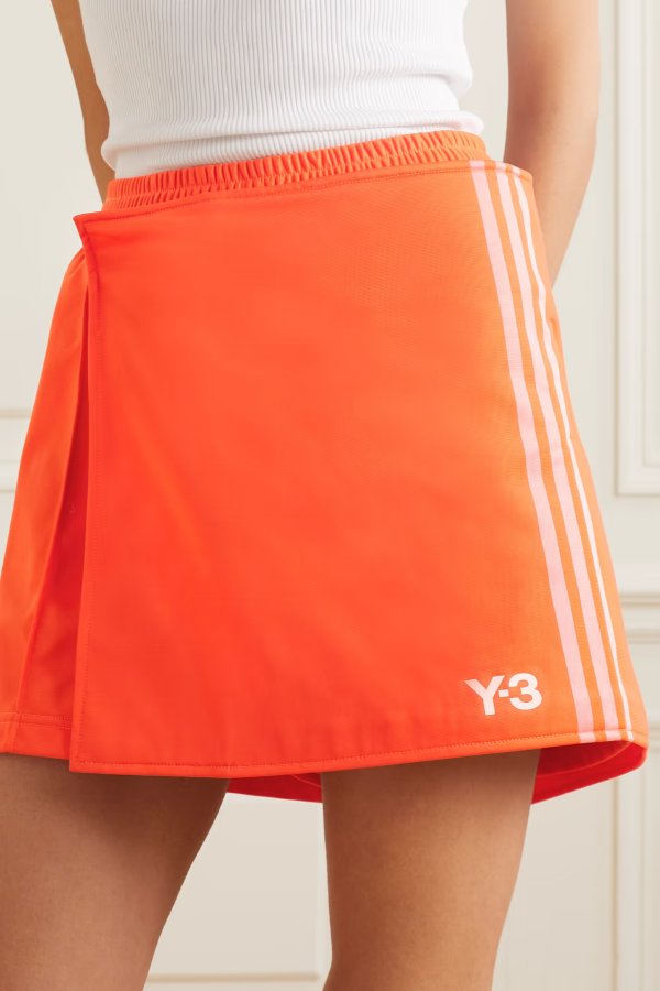 Y-3 Firebird striped jersey shorts