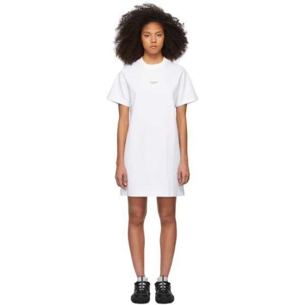 White Reverse Logo T-Shirt Dress