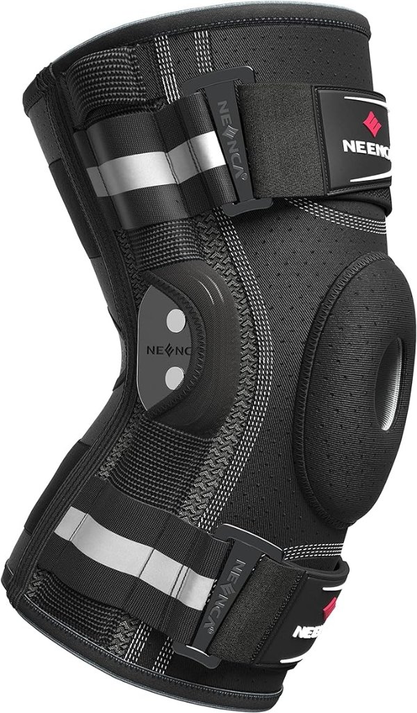 Professional Knee Brace, Adjustable Hinged, Removable Side Stabilizers, Strong Stability for Joint Pain Relief, Arthritis, Meniscus Tear, ACL, PCL, Runner, Sports