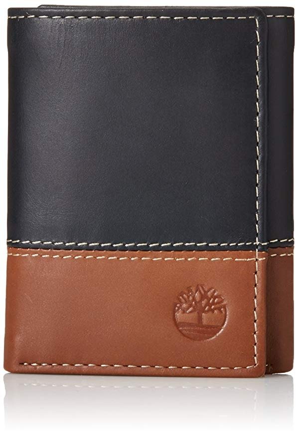 Mens Leather Trifold Wallet With ID Window