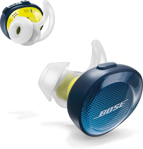 Bose® SoundSport® Free wireless headphones (Midnight Blue/Yellow Citron) at Crutchfield