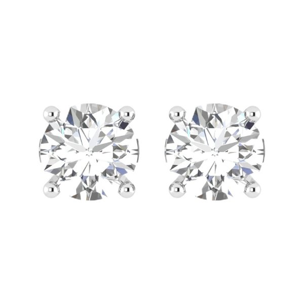 14kt Gold Round Cut Four Prong Lab Diamond Stud EarringsSKU: ES01174LD4W-100$958.00