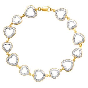 Heart Link Bracelet with Diamond