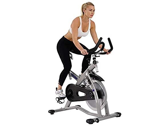 Health & Fitness ASUNA 7100 Sabre Exercise Bike- Magnetic Belt Drive Commercial Indoor Cycling Bike with SPD Style / Cage Pedals, 285 LB Max Weight and Low Q-Factor