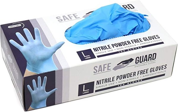NitrileDisposableGloves,PowderFree,FoodGradeGloves,LatexFree,100Pc.DispenserPack,MediumSize,Blue