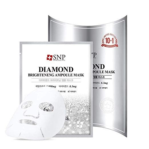 - Diamond Brightening Ampoule Korean Face Sheet Mask - 11 Sheet Pack - Best Gift Idea for Mom, Girlfriend, Wife, Her