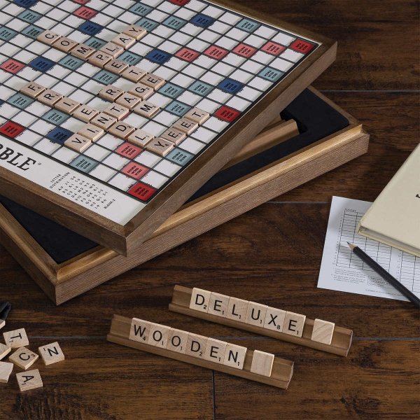 豪华复古木质Scrabble桌游