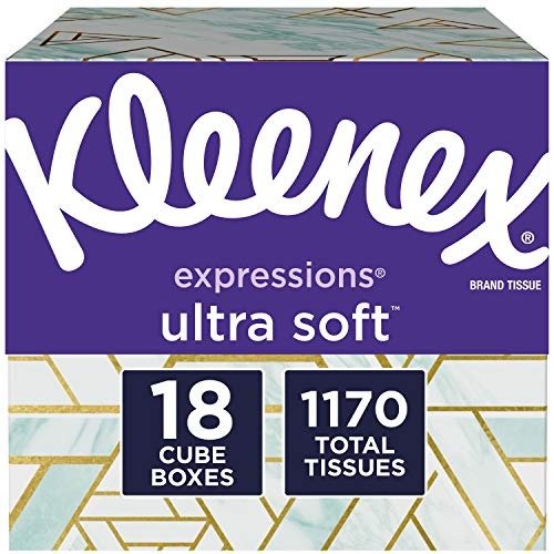 Expressions Ultra Soft Facial Tissues, 18 Cube Boxes, 65 Tissuesper Box (1, 170 Tissues Total)