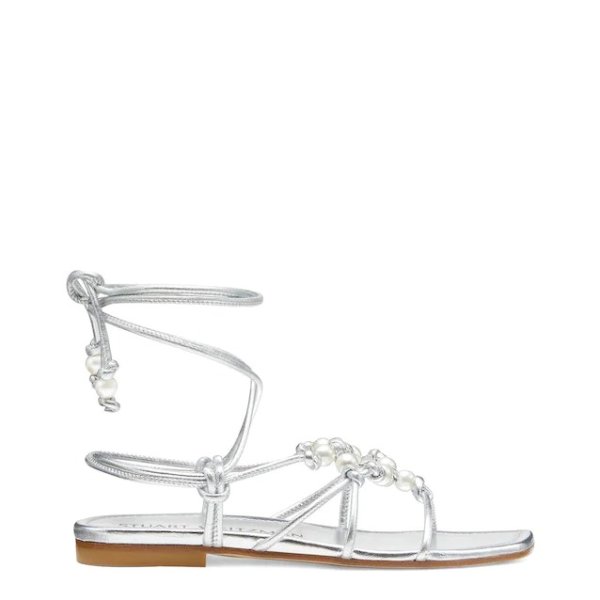 PEARL KNOT LACE-UP SANDAL