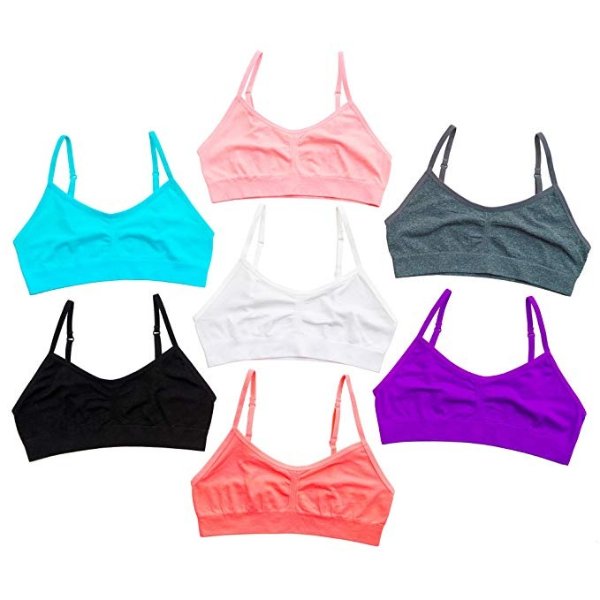 Alyce Intimates Seamless Girls Sports Bra, Pack of 7