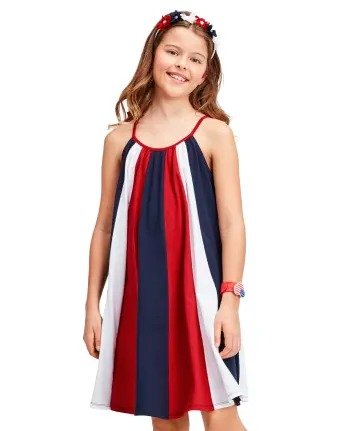 Girls Americana Sleeveless Colorblock Knit Dress | The Children's Place - TIDAL