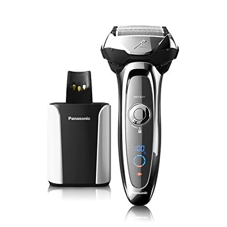Arc5 Electric Razor for Men, 5 Blades Shaver and Trimmer, Shave Sensor Technology, Automatic Clean and Charge Station, Wet Dry, ES-LV95-S