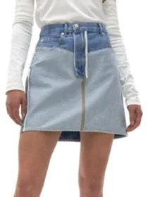 Reversed Denim Mini Skirt