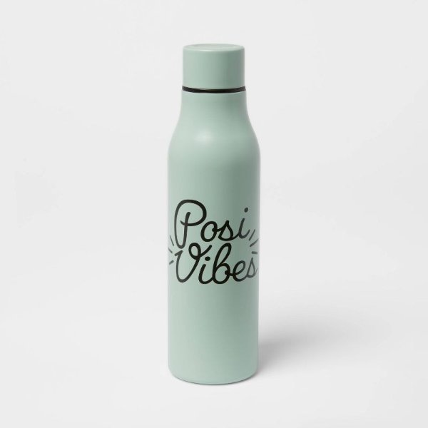 20oz Stainless Steel Vacuum Water Bottle Positive Vibes 
