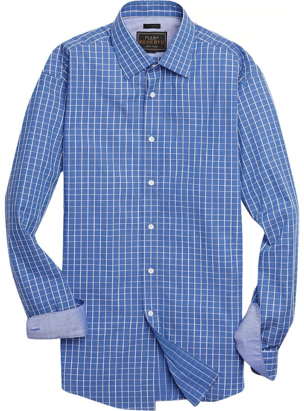 Reserve Collection Traditional Fit Spread Collar Check Sportshirt