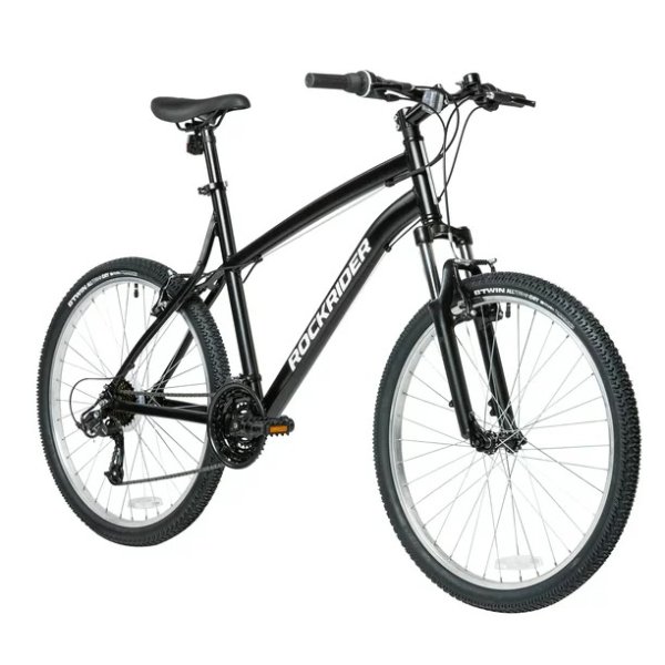 Rockrider ST50, 21 Speed Aluminum Mountain Bike, 26", Unisex Black, Medium