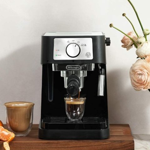 手动意式浓缩咖啡机 可制作拿铁、卡布奇诺