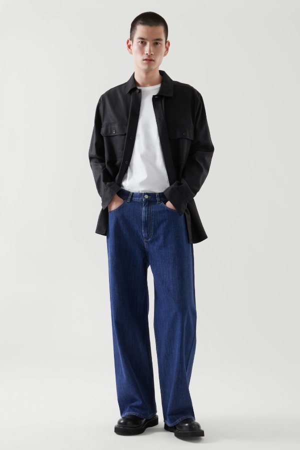 RELAXED-FIT WIDE-LEG JEANS - MID-BLUE - Jeans - COS