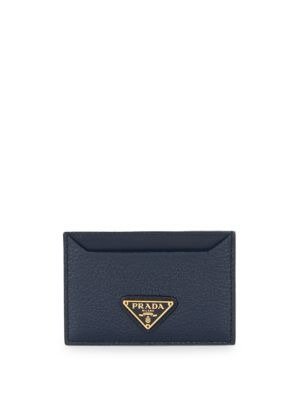 Logo Grained Leather Card Case