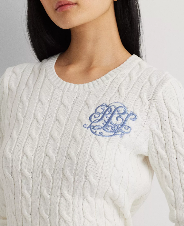 Women's Cotton Cable-Knit Sweater