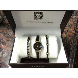 Anne Klein Women's Swarovski Crystal Stainless Steel Watch Set