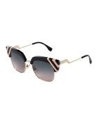 FF 0241/S Navy & Gold-Tone Cat Eye Sunglasses