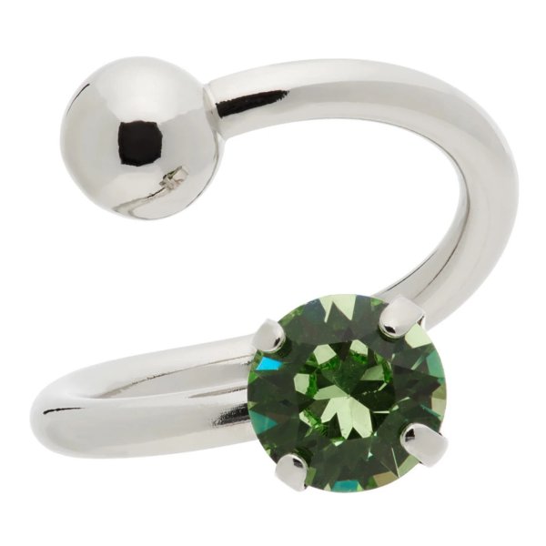 Silver & Green Jackie Ring
