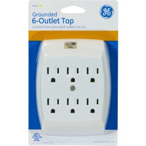 GE 54947 Grounded 6-Outlet Tap