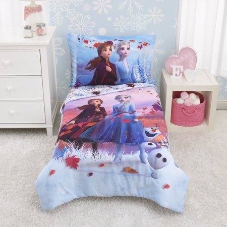 Frozen 2 - Magical Journey 4 Piece Toddler Bed Set - Lavender, Plum and White